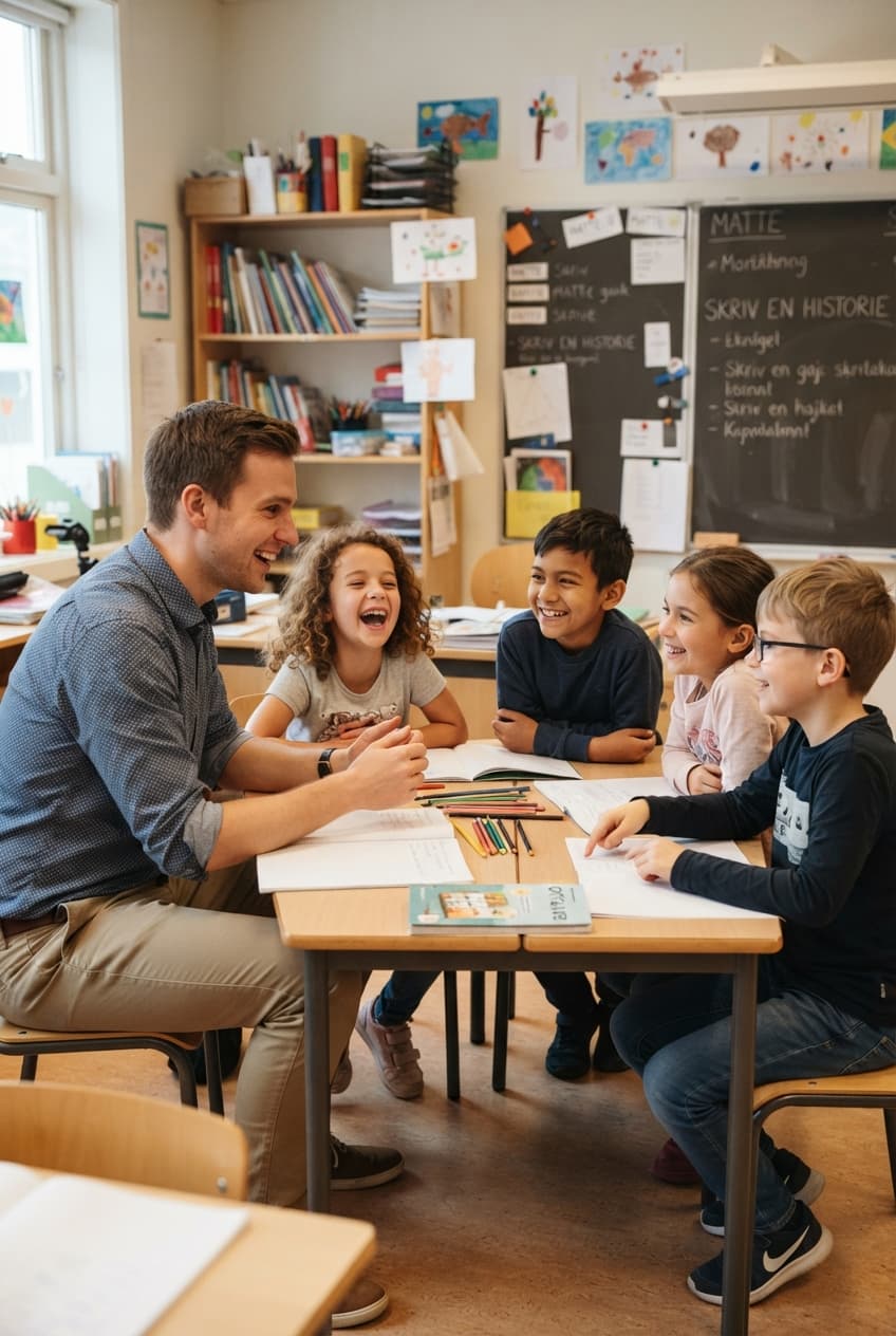 Lærer og elever i undervisning