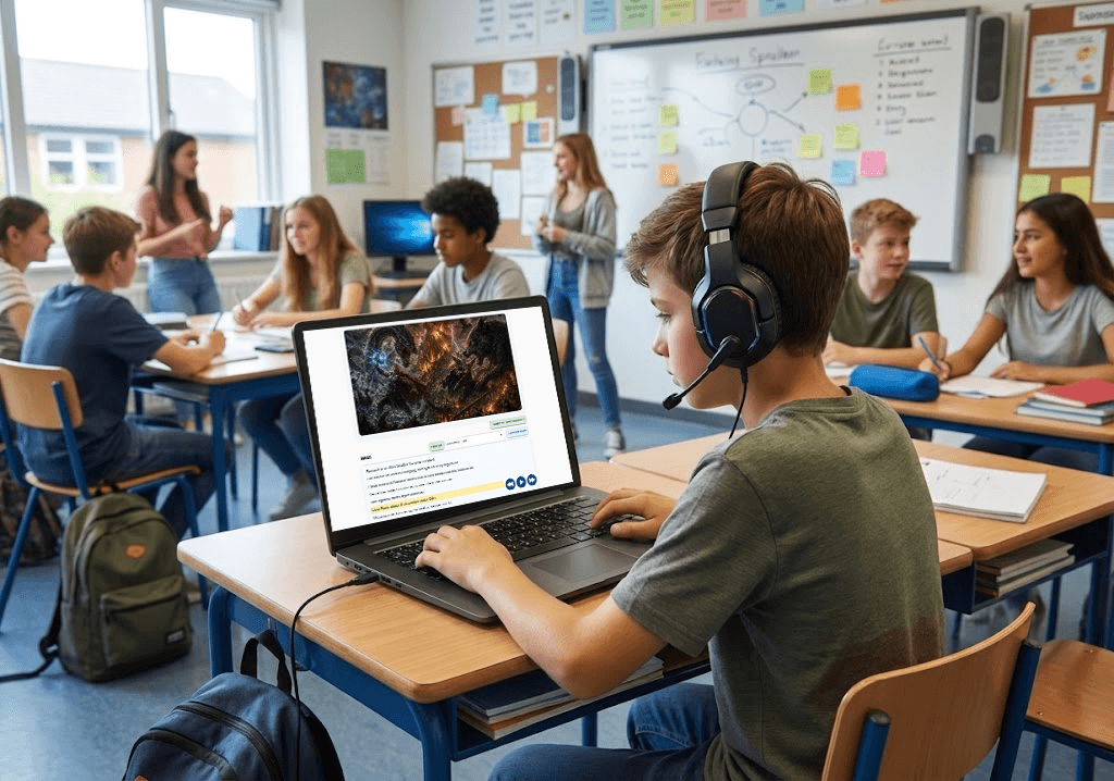 Lærer og elev bruker 321skole